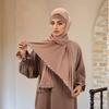New - Solid Color  Diamond Mercerized Cotton Headscarf Ethnic Style Women'S Soft Fashion Popular Headscarf Women