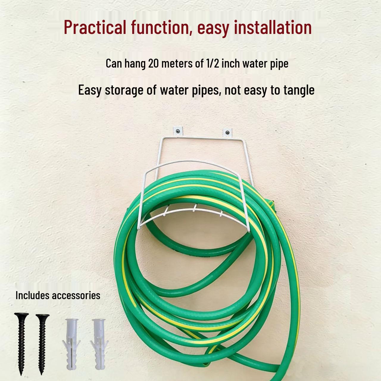 

Detachable Wrought Iron Wall-Mounted Garden Hose Storage Rack 23.5cm x 13.5cm x 15.5cm белый