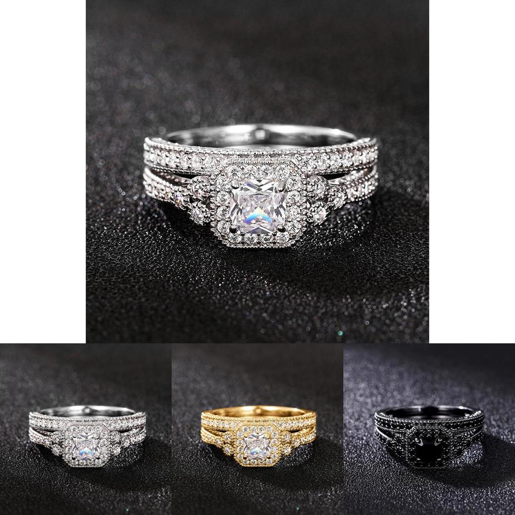 Geometric Design Timeless Womens Ring With Exquisite Zircon Embellishment In Premium White Gold And Gold Finishes Ideal Any For