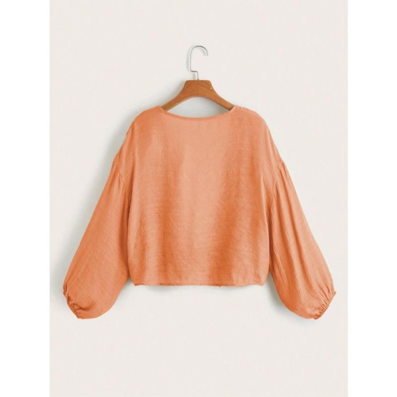 Fashion Casual Summer Women Beach Shirt Solid Color V Neck Solid Color Simple Crop Tops Elegant Ladies Tie Up Cardigans Streetwear Blouse Clothing