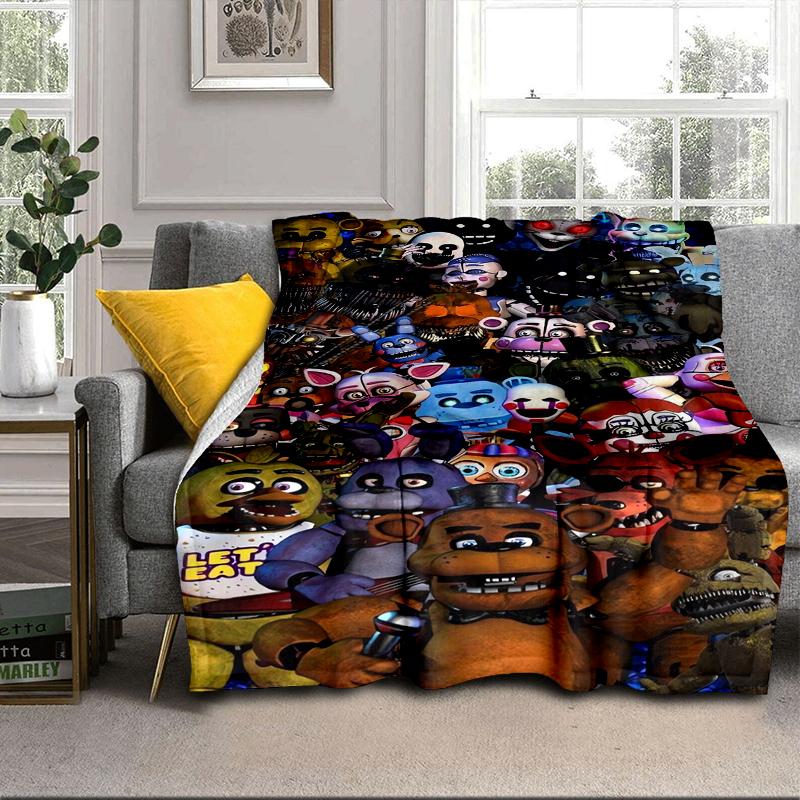 Five Nights At bears Horror Blanket Flannel Blanket for bed, sofa, Camping, Hiking, Picnic Essentials, gift for family Fan gifts