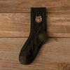 Women's Spring and Autumn Thickened Warm Wool Socks, Trendy Socks, Mid-calf Socks, Cartoon Bear Jacquard Women's Socks