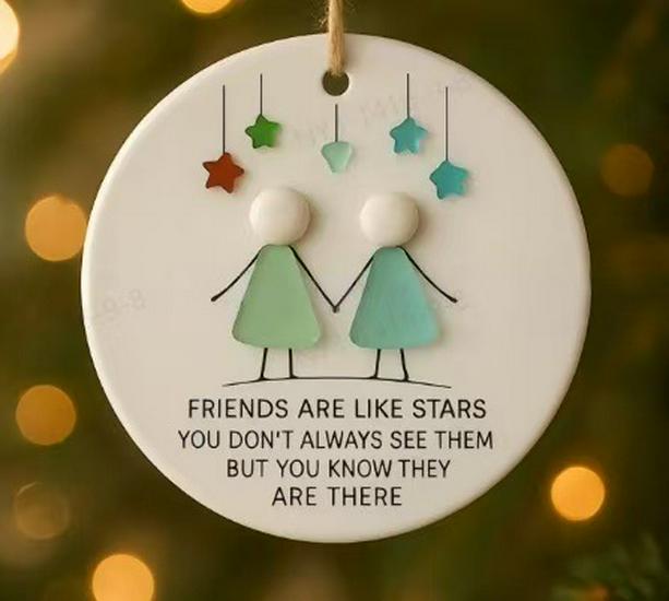 Cross-Border Friendship Sea Glass Heart Ornament