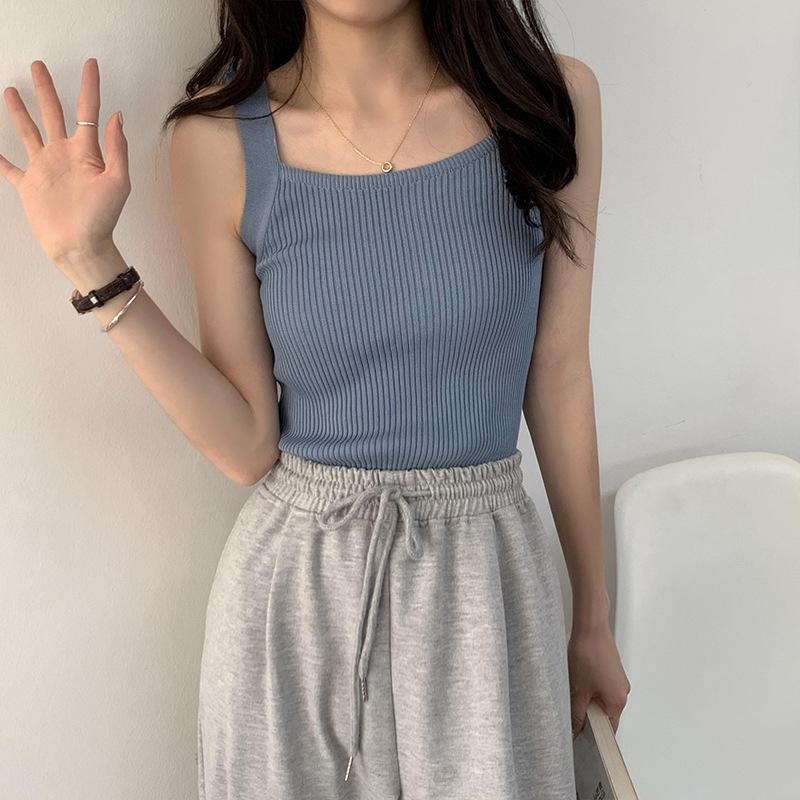 Halter Small Vest with Women's Summer New Women's Slim-fit Sleeveless Bottom Knit Top To Wear