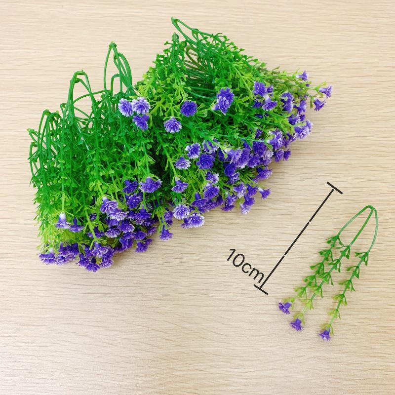 Plastic Baby's Breath Bouquet with Grass - Floral Decoration Materials for Student Crafts
