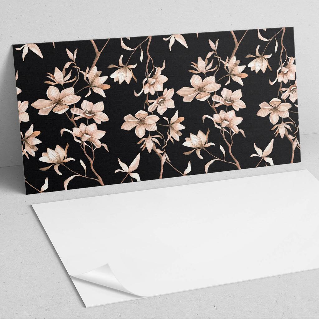 Winylowy Dekor Ścienny Samoprzylepny Do Wnętrz 120X60 Cm Kwiatowy Wzór Na Tle