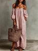 Disponibile 2026: Nuovo Vestito Donna a Righe Off-the-Shoulder Stile Europeo & Americano per Vacanze Primaverili & Estive