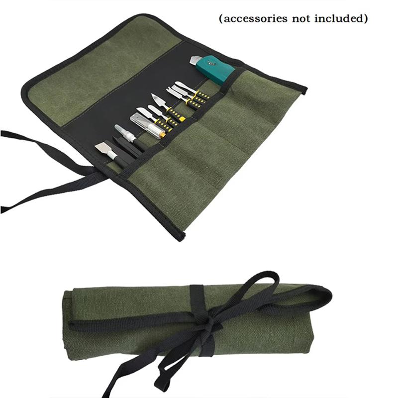 1Pcs Bag Oxford Cloth Wrench Pouch Screwdrivers Drills Storage Case Bag Hanging Tool Multiple Pocket Multi Purpose Roll Up Tool