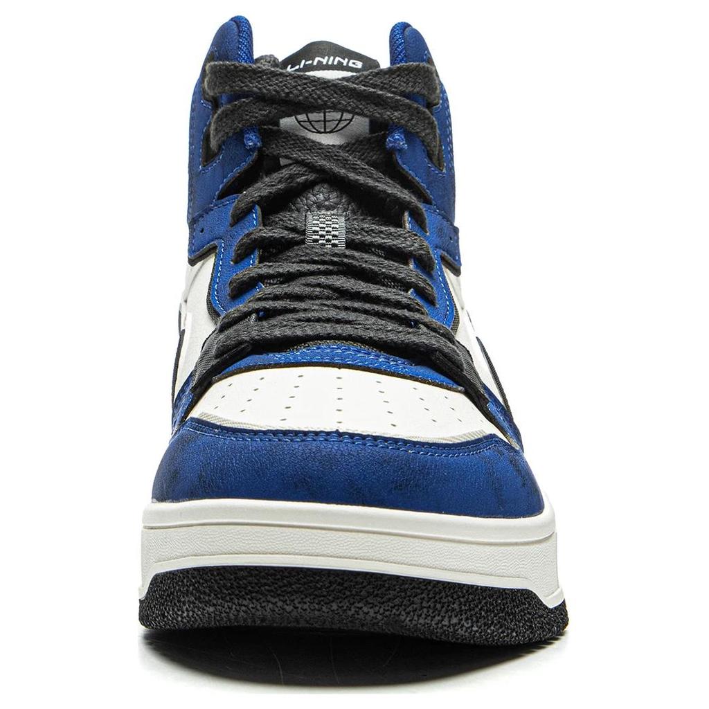 New LiNing Tianji Soft Hi Non-slip Lightweight Mid-Top Skateboard Shoes Men's White Blue Black AGCU367-6