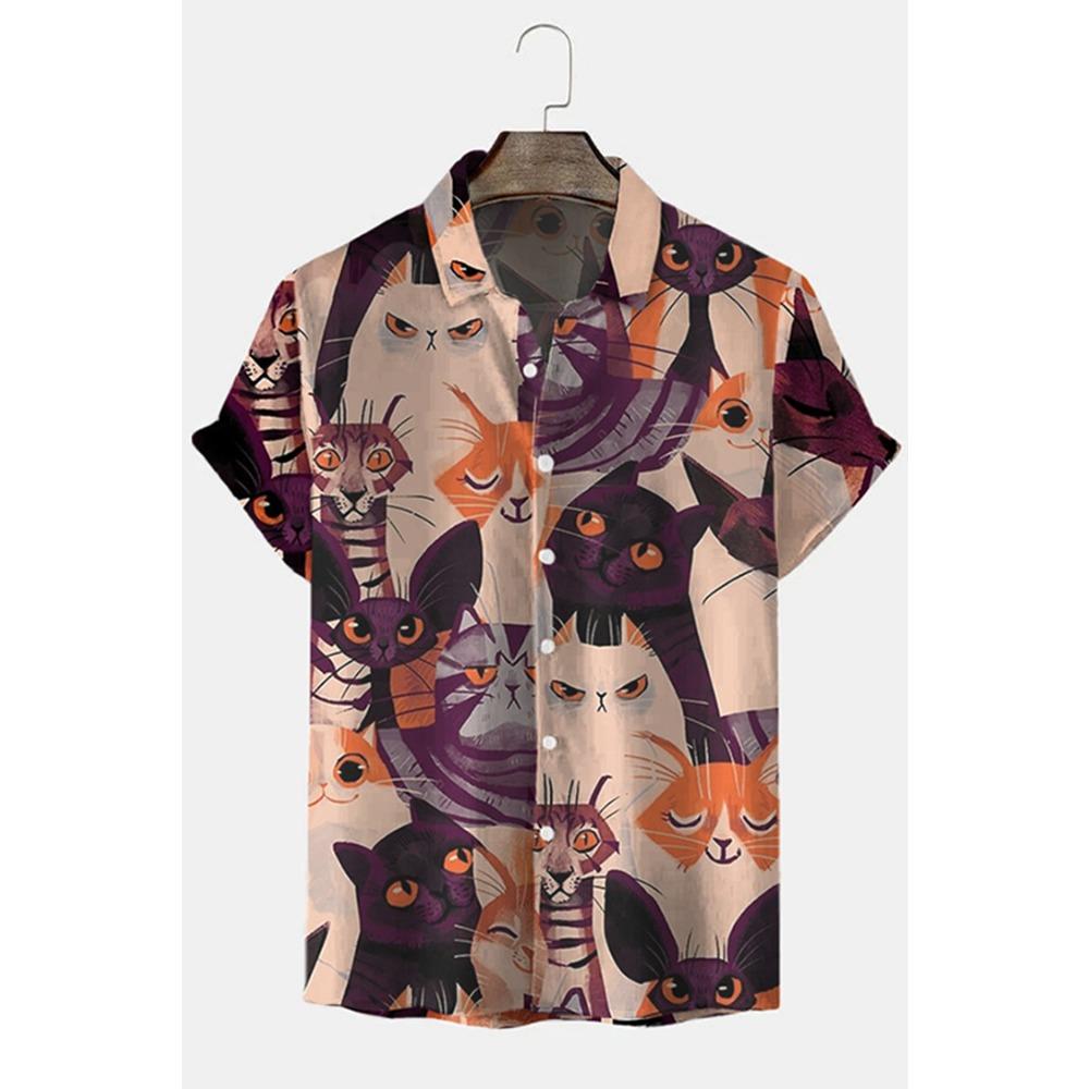 New Hawaiian Shirt for Men Skull 3d Printed Beach Shirt Short Sleeve Button Casual Men's Skull Shirts Oversized Camisa