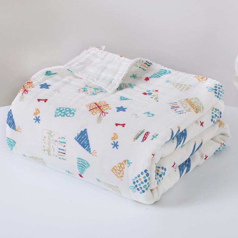 Newborn Six-Layer Cotton Gauze Bath Towel & Swaddle Blanket