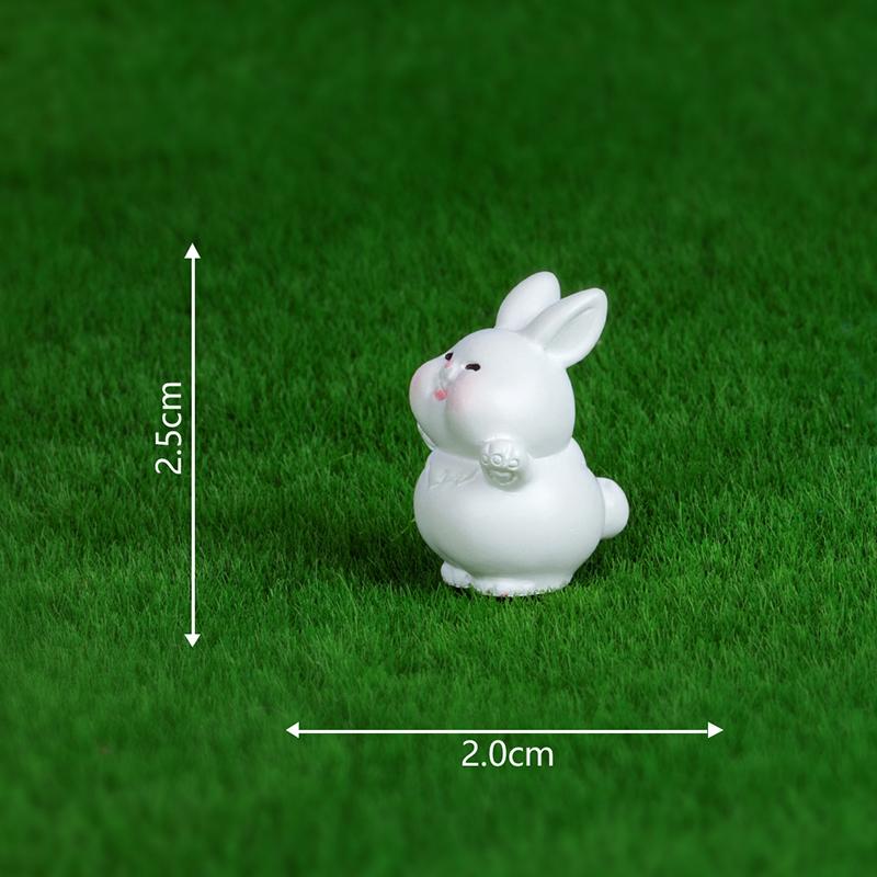 Mini Cute Fox Rabbit Small Ornament Cartoon Bunny Micro Landscape Decoration Model Crafts Car Interior Accessories Gifts