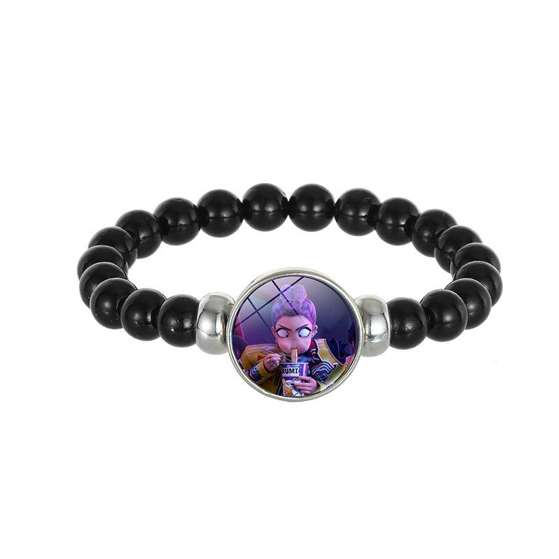 Demon Hunters Saja Boy Beaded Bracelet, Lumi Zoe Mira Black Bead Jewelry