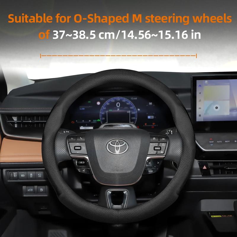 Suitable for Toyota Ultra-Thin Breathable Leather Steering Wheel Cover Suitable for Chr Yaris Auris Rav4 Corolla Hilux Wish Roomy Aqua Prius 30 Probox