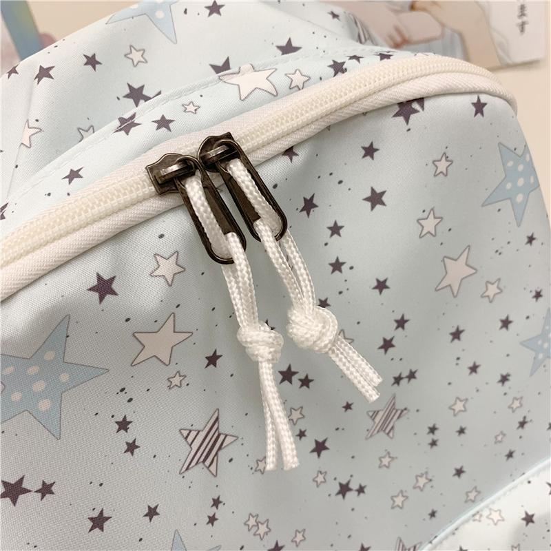 Cartable Grande Capacité Imprimé Étoiles Sac à Dos Filles Étudiants Collège Cartable