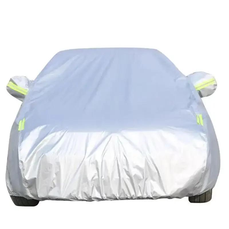 For Toyota Hilux 2015- All Weather Oxford Car Cover Uv Snow Dustproof Reflective Strip Outdoor Protection Black and Silver