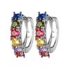 2021 Hot Sale Real Silver Color Dazzling CZ Hoop Earrings For Women Fashion Brand Gold Color  Gift