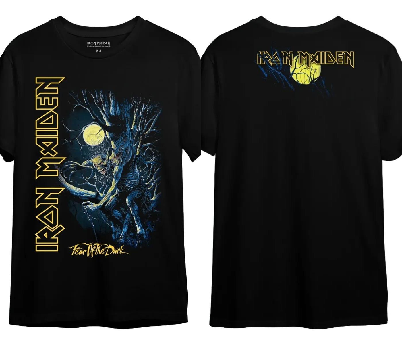 

Футболка Iron Maiden Fear of The Dark Чоловіча Жіноча Бавовняна З Коротким Рукавом Графіка Гурту Heavy Metal Висока Якість Круглий Виріз Одяг XXL білий