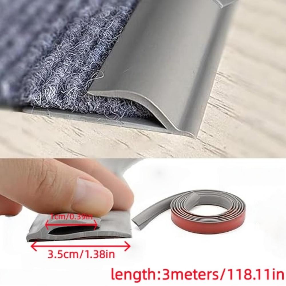 1pc 3meters/118.11in PVC Carpet Edge Trim Strip Self Adhesive Flexible Rug Edge Protector Waterproof Tile Transition Cover Tile