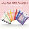 A4 Waterproof Transparent Document Storage Organizer Three-Dimensional File Bag Durable Waterproof Large Capacity