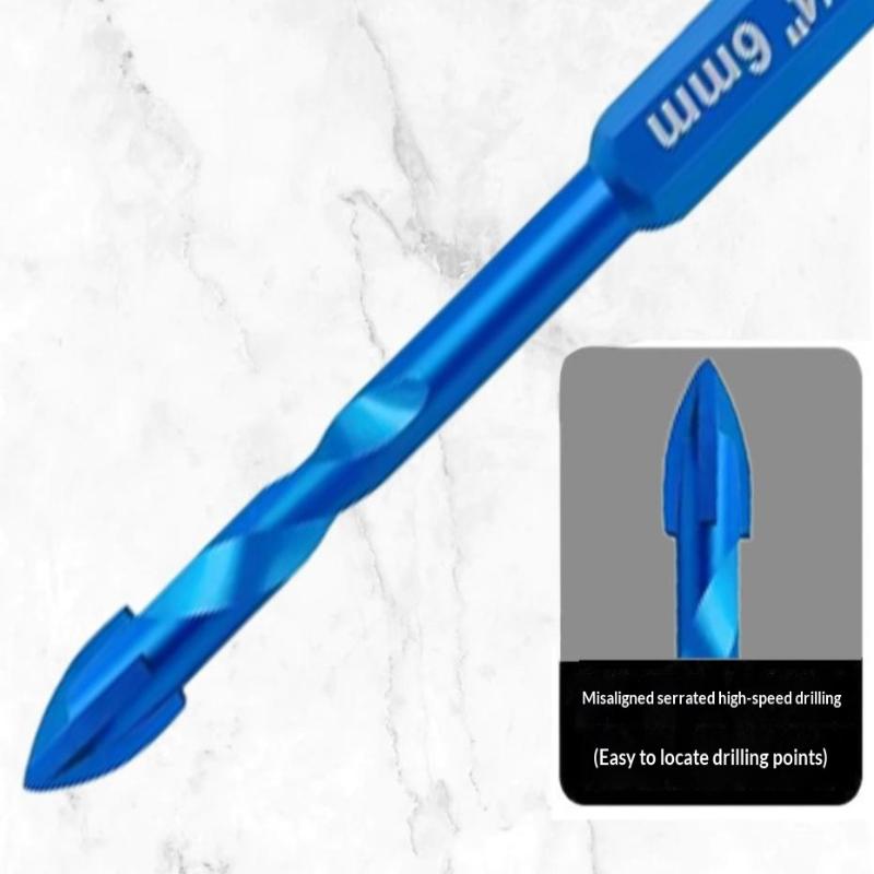 6Pcs Dia 6/8/10/12Mm Dry Drill Core Bit Spiral Groove Hex Shank Brazed Drill Bit Hole Saw Ceramic Tile Granite Marble Hole