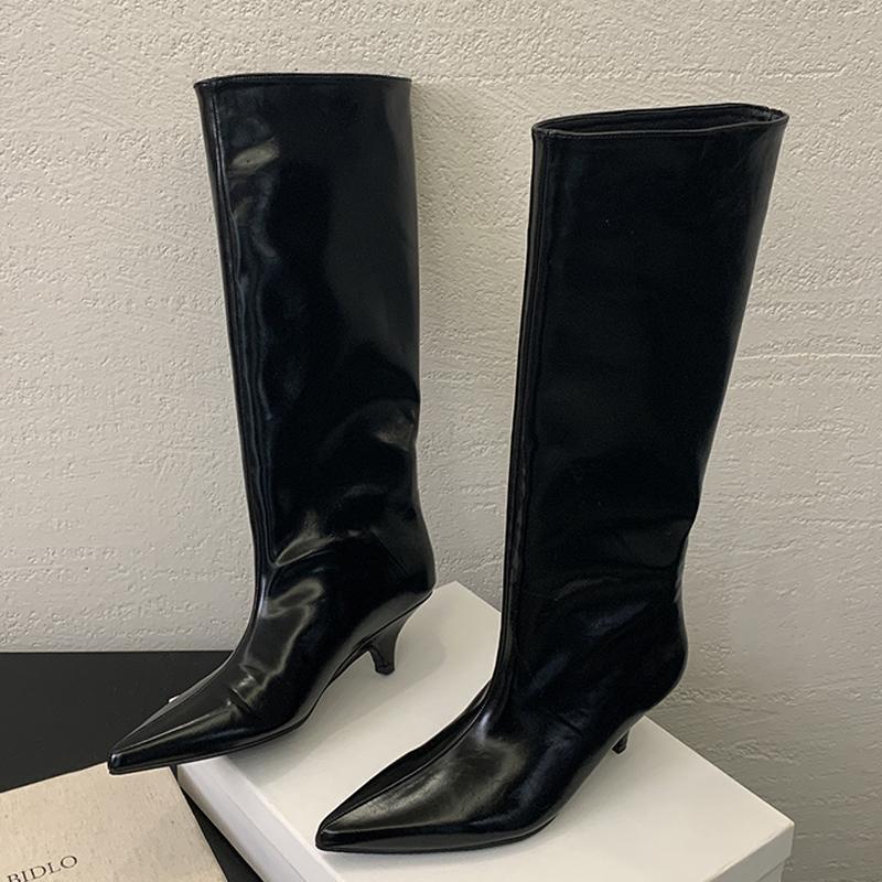 

Мода Зима Новая Мода Сапоги до колена Женские Острый носок Элегантный Тонкий Низкий каблук Повседневные Женские Туфли-лодочки Длинные Сапоги Женские 35 чёрный