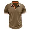 Men’s T-shirts Color Block Short Sleeves Polo Shirts Lapel Collar Tops Daily Casual Summer Menswear Tennis Golf Shirt