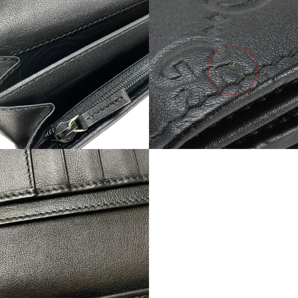 Gebrauchte GUCCI Geldbörse 244946 Guccisima Sima Leder schwarz schwarz Alltagsgebrauch