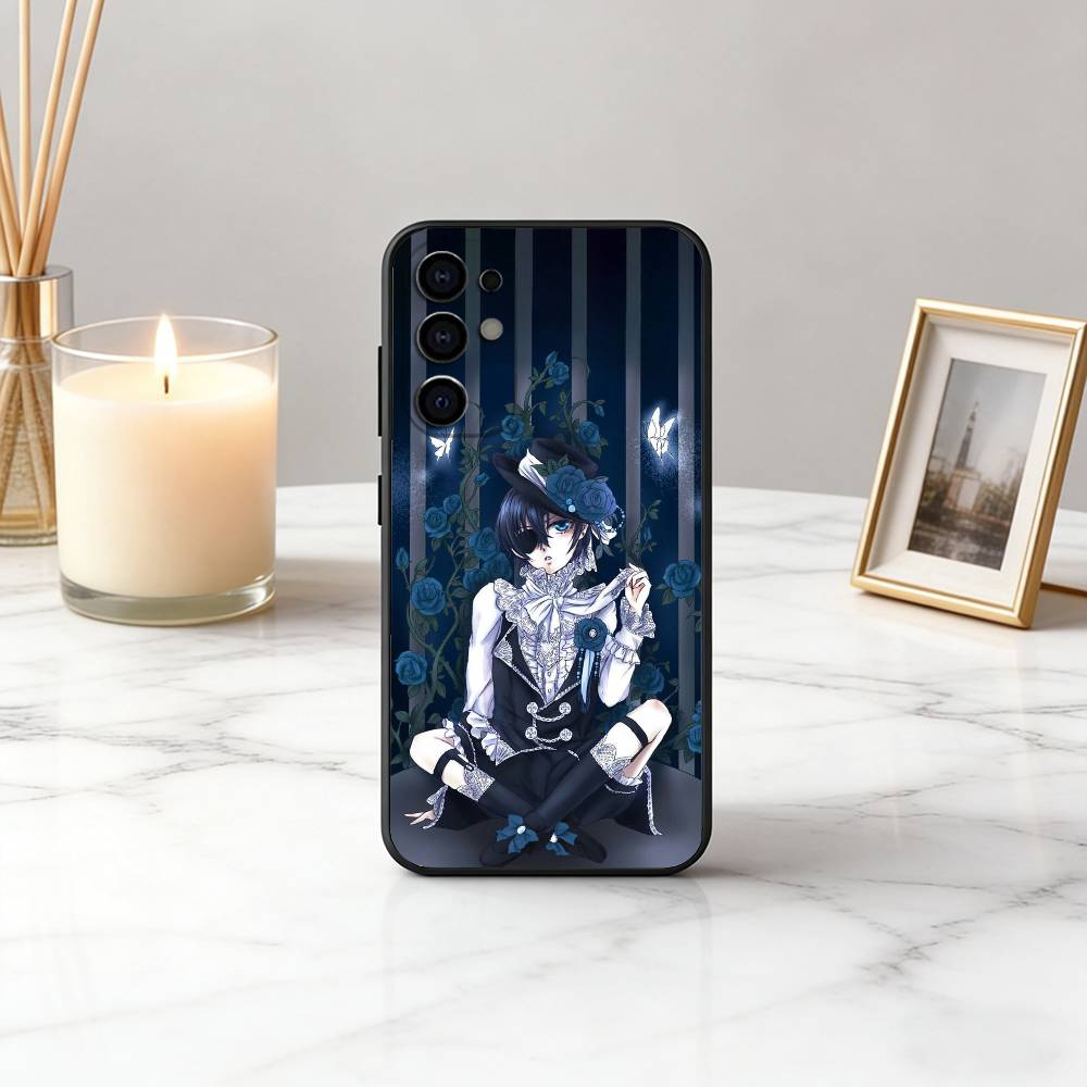 Black C-Ciel P-Phantomhive Butler Phone Case For Samsung S25,S24,S21,S22,S23,S30,Ultra,S20,Plus,Fe,Lite,Note,10,Black Cover