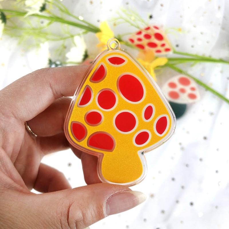Pendant Molds Keychain Jewelry Mold Mushroom Shape Silicone Keychain Mold Silicone Material Hand-Making Tool for Pendant