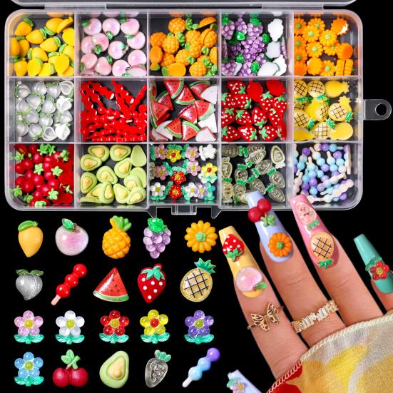 1 Set 3D Nail Art Charm Assorted Mini Acrylic Nail Design Jewelry Resin Charm DIY Crafts Nail Decoration Accessories