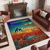 Animals Theme Crystal Velvet Floor Rug Personalized Custom Name Text Warm Carpet Home Decoration