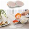 One Set Of Microwave Eggs Poacher Microwave Double Egg Boiler 2 Cups Design Cookware Kitchen Tools 2