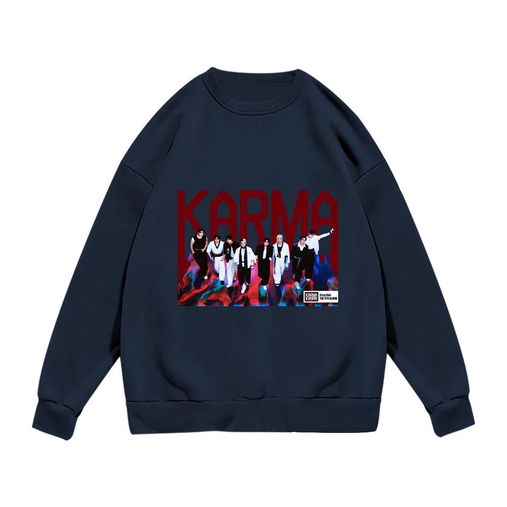 Stray Kids KARMA 4th Album Sweatshirt Kpop Merchandise Unisex Casual Long Sleeve Pullover Fan Apparel Fashion Oversized Crewneck Tops