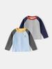 Boys' Color Block Long Sleeve T-shirt, Toddler Spring Base Layer, Trendy 2026 Style Kids Top