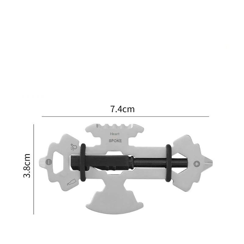 Carabiner Keychain Multi Tool Card Stainless Steel Versatile Bottle Opener for Outdoor Sports Survival Camping
