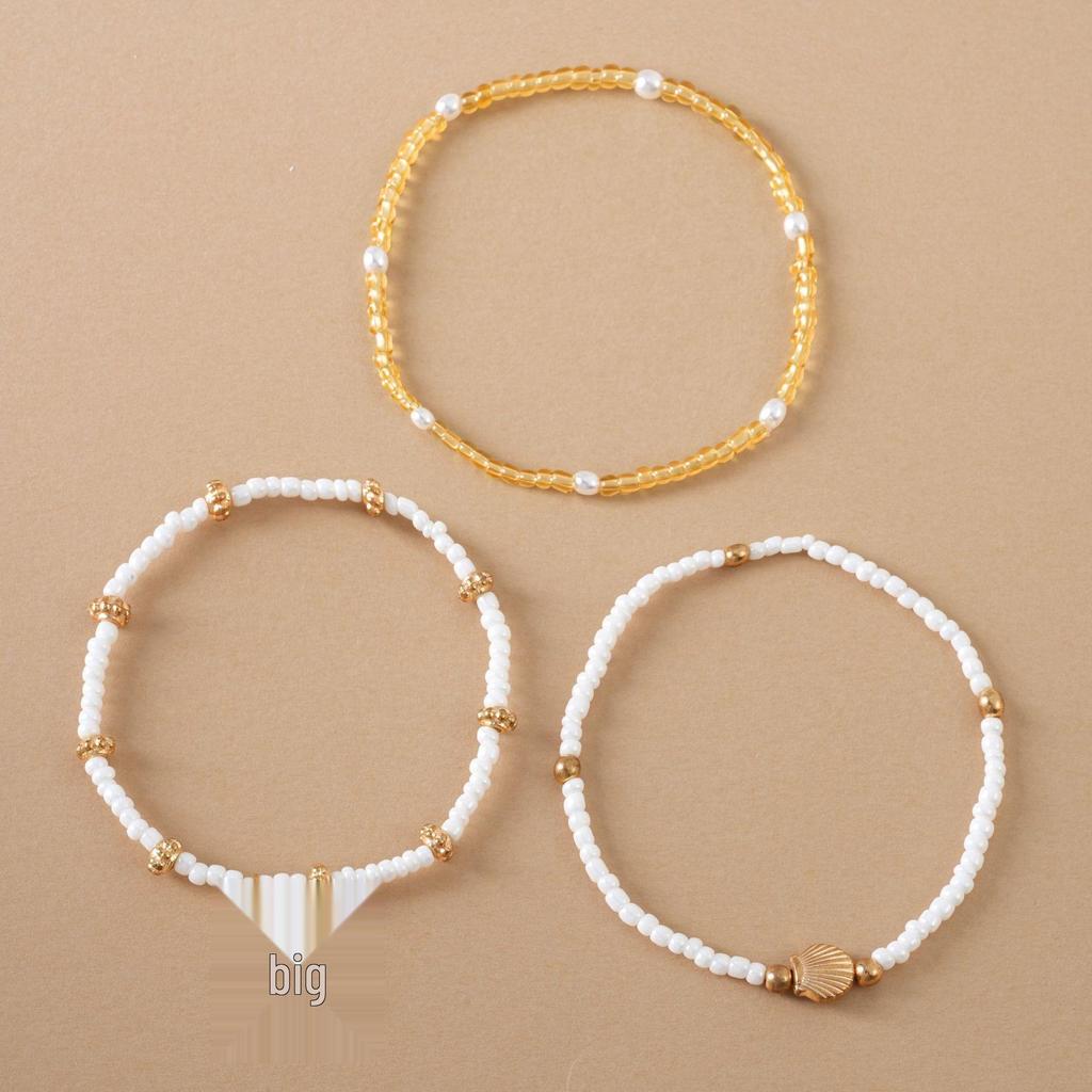 European & American Beach Multi-layer Beaded Shell Bracelet Set - Versatile Summer Ocean Jewelry