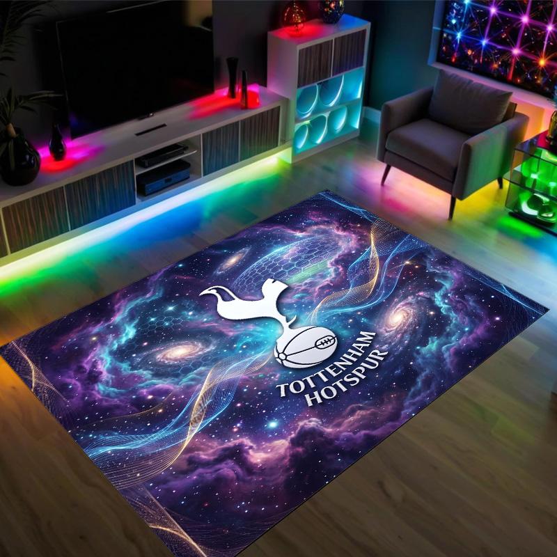 Tottenham Hotspur Design Crystal Velvet Carpet Cozy Non?Slip Printed Rug For Bedroom Living Room Entrance