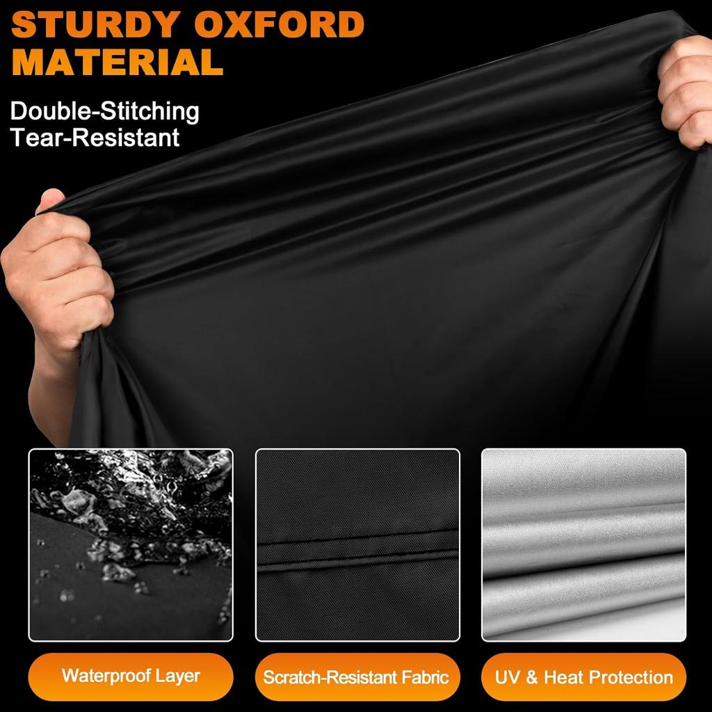 Favoto Motorcycle Cover Waterproof Outdoor - All Season Sun Protection Oxford with Lock-Holes Rain Snow Windproof Dustproof Universal Fit Motorbikes