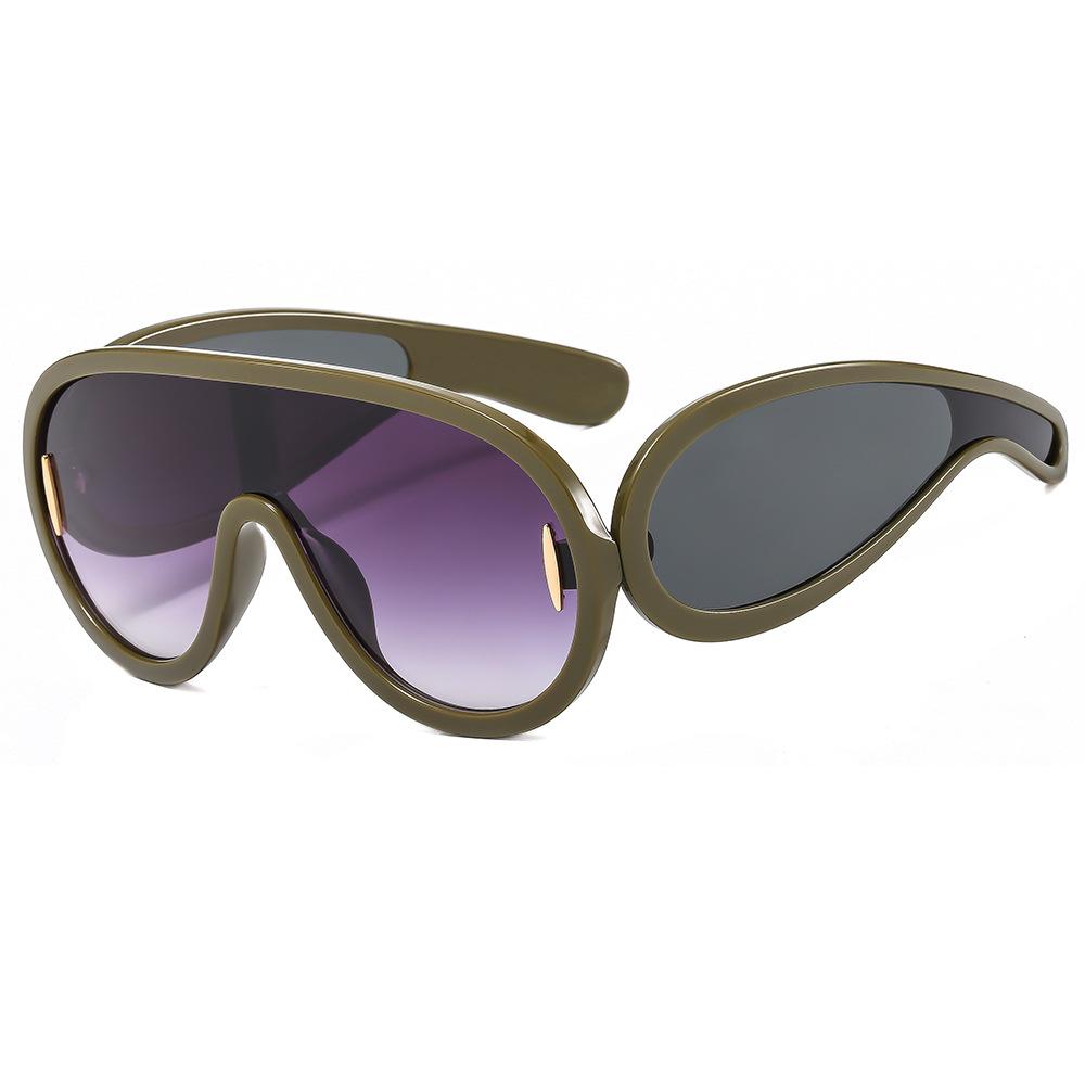 One-Piece Large Rim Sunglasses Men's Wide Leg Sports Sunglasses