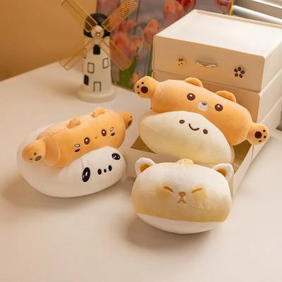 Dough with Rolling Pin Plush Toy Creative Bread Stuffed Pillow Soft Food Steamed Stuffed Bun Doll Pillow Cushion Gift