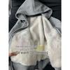 Women's Lambswool Hooded Sweatshirt - Winter 2025 Style, Plus Velvet, Thickened, Loose Cardigan, Trendy and Warm Outerwear for Students.