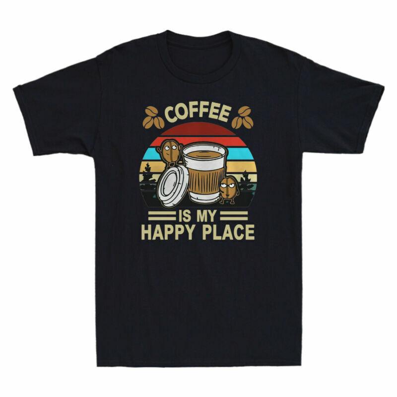 Tshirt Is My Place Vintage Lovers Cotton Happy Unisexs Gift Coffee For Coffee S