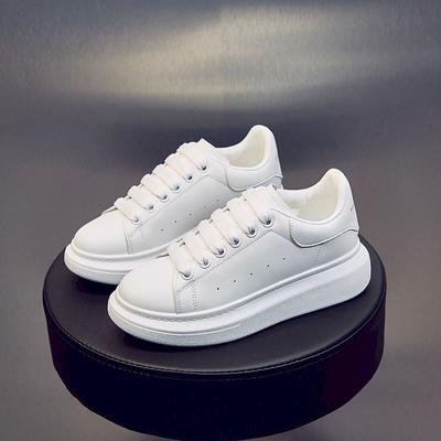 Ricaqico  Korean Round Toe White Shoes Women Spring Summer All -Match Thick Bottom Heightening Casual Shoes Fashion Sneakers