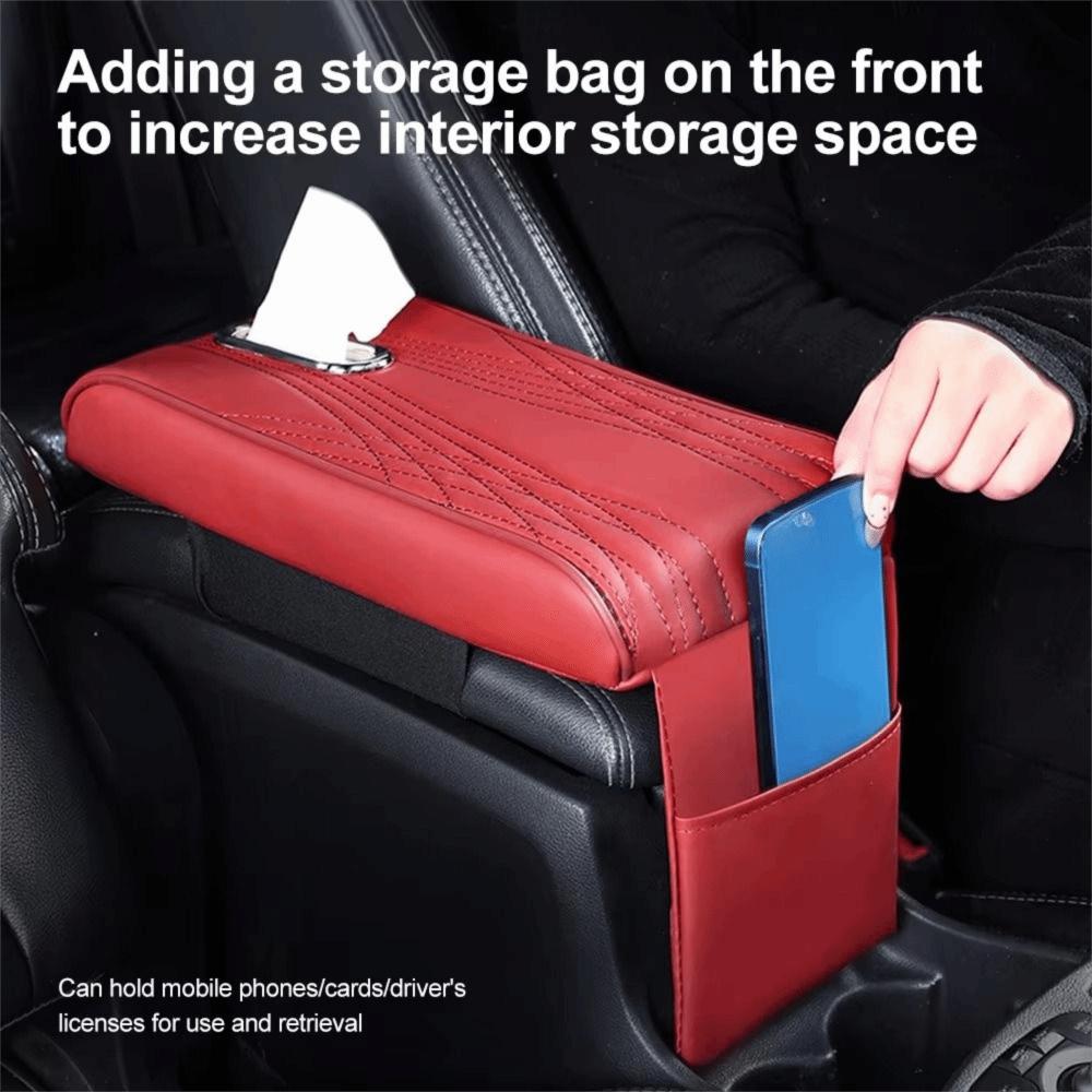 Tissue Box Center Console Cover Pana Leather Armrest Protective Pad  Car Interior
