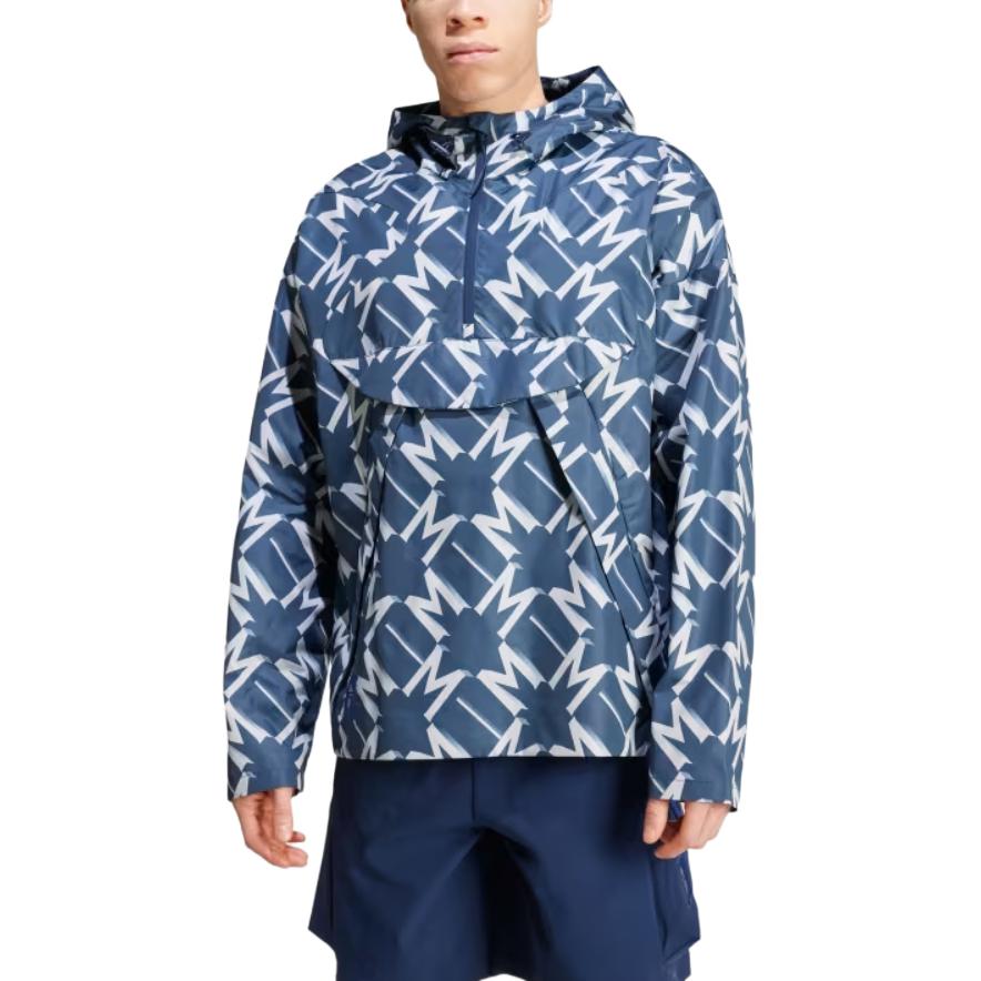 Adidas Manchester United Seasonal Half-Zip Windbreaker Men Outerwear Blue IT4194