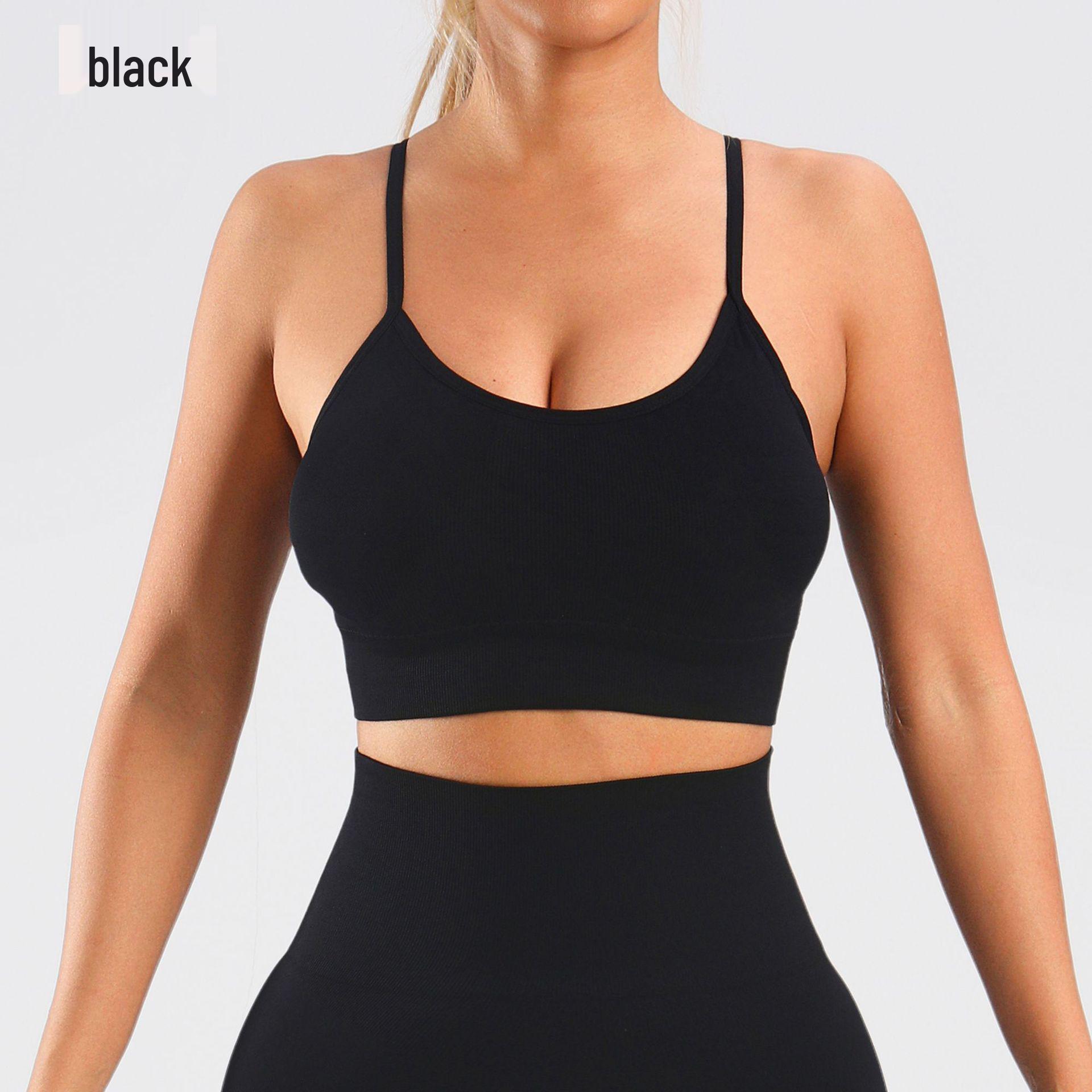 Бесшовный Однотонный Красивый Задний Топ-Майка Спортивный Бюстгальтер для Йоги Large