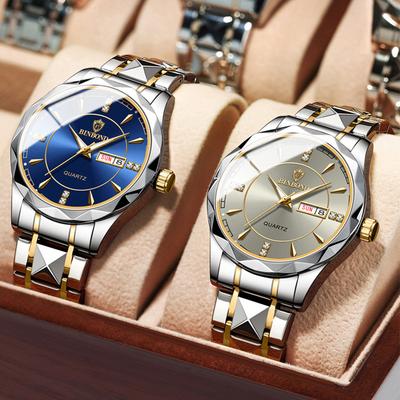 Top Brand Fashion Men's Watch Home Steel Business Double Calendar Waterproof Men's Watch Men's Watch Tuhao Gold Double Calendar Watch