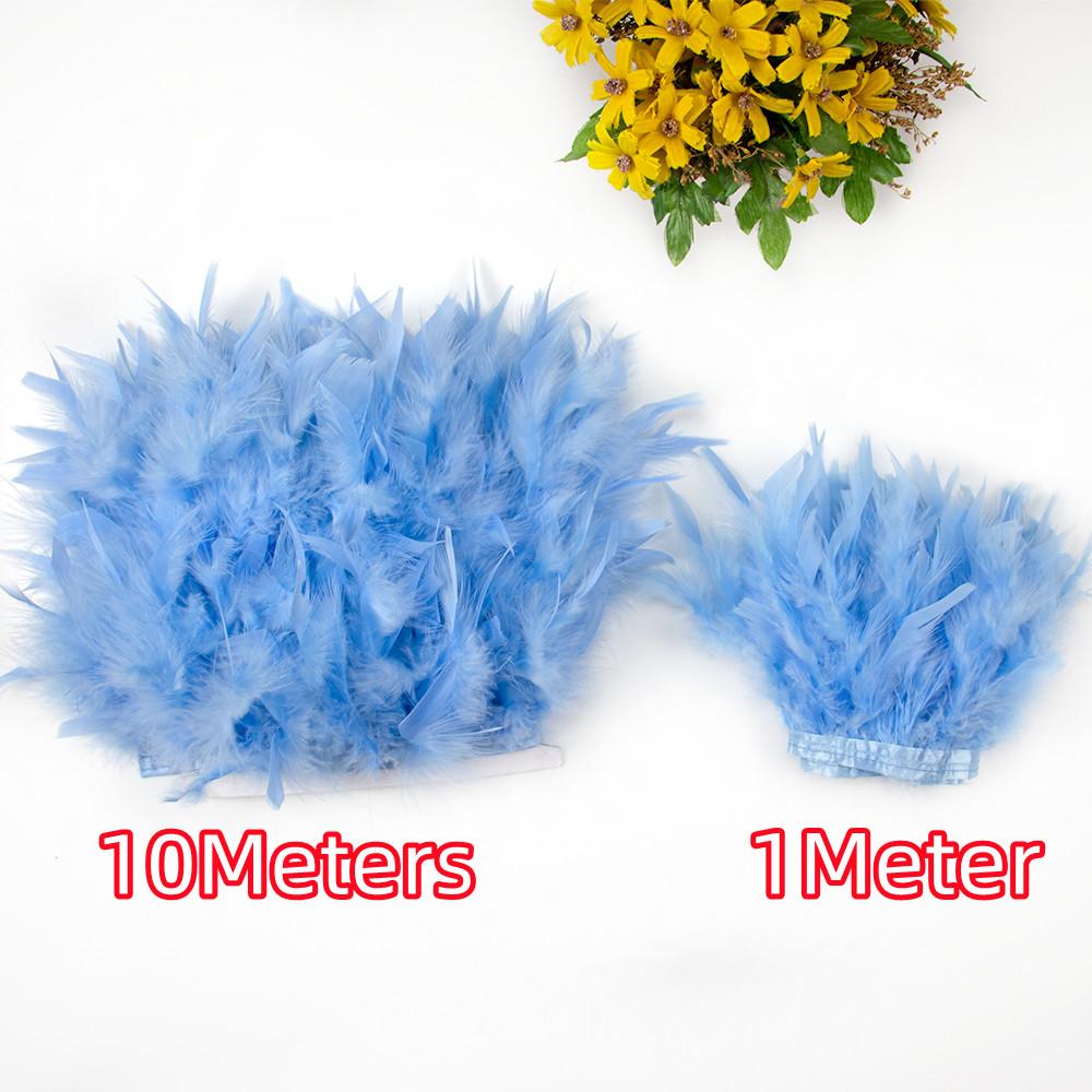 1/2/5/10 Meters Red Turkey Feather Trim Ribbon Luxury Wedding Dress Sash Decoration Bridal Bouquet Sewing Craft Diy Accessory