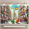 One 2D Plane, Spanish Festival Dance, Polyester Photographic 2D Background Cloth flagDJH